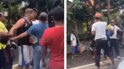 Viral! Diduga Mabuk, Seorang Wisatawan Asing di Bali Mengamuk Setelah Tabrak Warga Lokal di Canggu