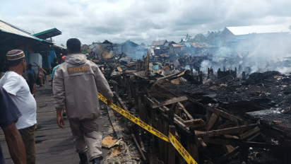 121 Kios dan 4 Rumah Terbakar di Pasar Dolog Asmat, Polisi Selidiki Penyebab Kebakaran