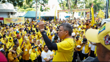 Jalan Sehat HUT Golkar Ke 58 di Makassar Meriah, Golkar Optimis Jadi Partai Pemenang Pemilu