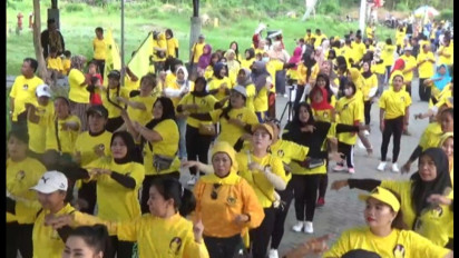 HUT ke- 58 Partai Golkar di Bangkalan, Madura, Gelar Senam dan Jalan Sehat, Ratusan Hadiah Disediakan