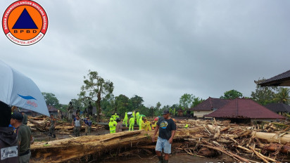 Banjir di Jembrana Bali, 156 Rumah Terendam Air dan 177 KK Mengungsi