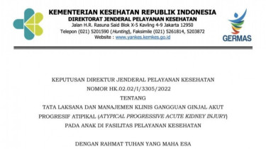 Kemenkes Terbitkan Pedoman Tata Laksana dan Manajemen Klinis Gagal Ginjal Akut pada Pasien Anak
