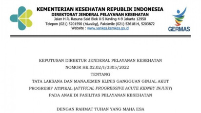 Kemenkes Terbitkan Pedoman Tata Laksana dan Manajemen Klinis Gagal Ginjal Akut pada Pasien Anak
