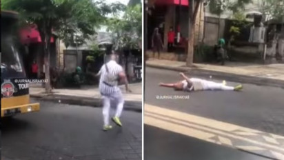 Viral! Satpol PP Badung Amankan Bule yang Dinilai Meresahkan karena Asik Berjoget di Tengah Jalan dan Sebabkan Kemacetan