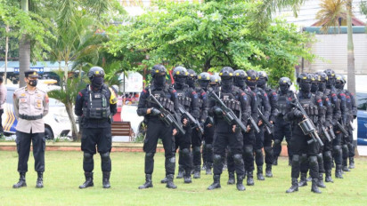 Rawan Bentrok, Tim Gabungan Gelar Pasukan Amankan Pilkades Serentak 2022 di Kendal