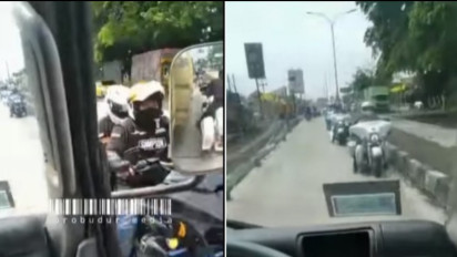 Viral Rombongan Moge Seenaknya Lawan Arus, Bikin Sopir Truk Geram, Netizen: Si Paling Kuasa