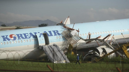 Pesawat Korean Air Mendarat Melewati Landasan Pacu di Filipina. Tidak Ada Korban Jiwa
