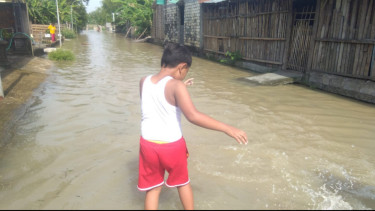Kali Lamong Meluap, 3 Desa di Balongpanggang Gresik Mulai Terendam Banjir