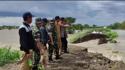 Tanggul Kali Lamong Sepanjang 30 Meter Jebol, Puluhan Hektare Sawah Gagal Panen dan Ratusan Rumah Terendam Banjir