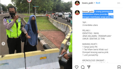 Waduh, Seorang Perempuan Tak Dikenal Kedapatan Bawa Pistol Terobos Kawasan Istana
