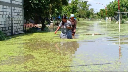 Banjir Luapan Kali Lamong di Wilayah Gresik Selatan Perlahan Mulai Surut