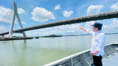 Presiden Joko Widodo Tinjau Kemajuan Pembangunan Infrastruktur Kawasan Ibu Kota Baru (IKN) Nusantara