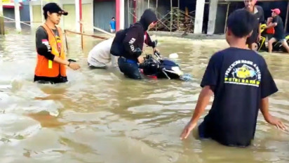 Sungai Citanduy di Pangandaran Meluap, Jalan Nasional Terendam Banjir