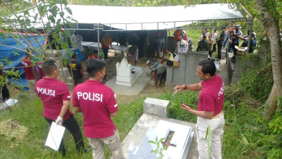 Kasus Pembunuhan Bocah 8 Tahun di Blora, Tim Forensik Polda Jateng Bongkar Makam GVR