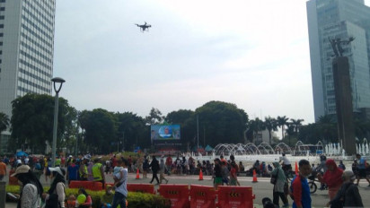 11 Drone Pantau Car Free Day di Jakarta, Targetkan Pembuang Sampah Sembarangan 