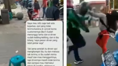 Viral Video Seorang Driver Ojol Tendang Customer Wanita karena Tidak Terima Pensanannya Dibatalkan