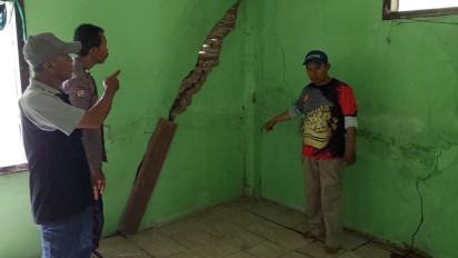 Bencana Pergerakan Tanah Di Ciamis, Dua rumah Lansia Rusak Parah