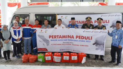828 Paket Sembako Bantuan Korban Banjir Diterima Pemkab Langkat dari SKK Migas Sumbagut