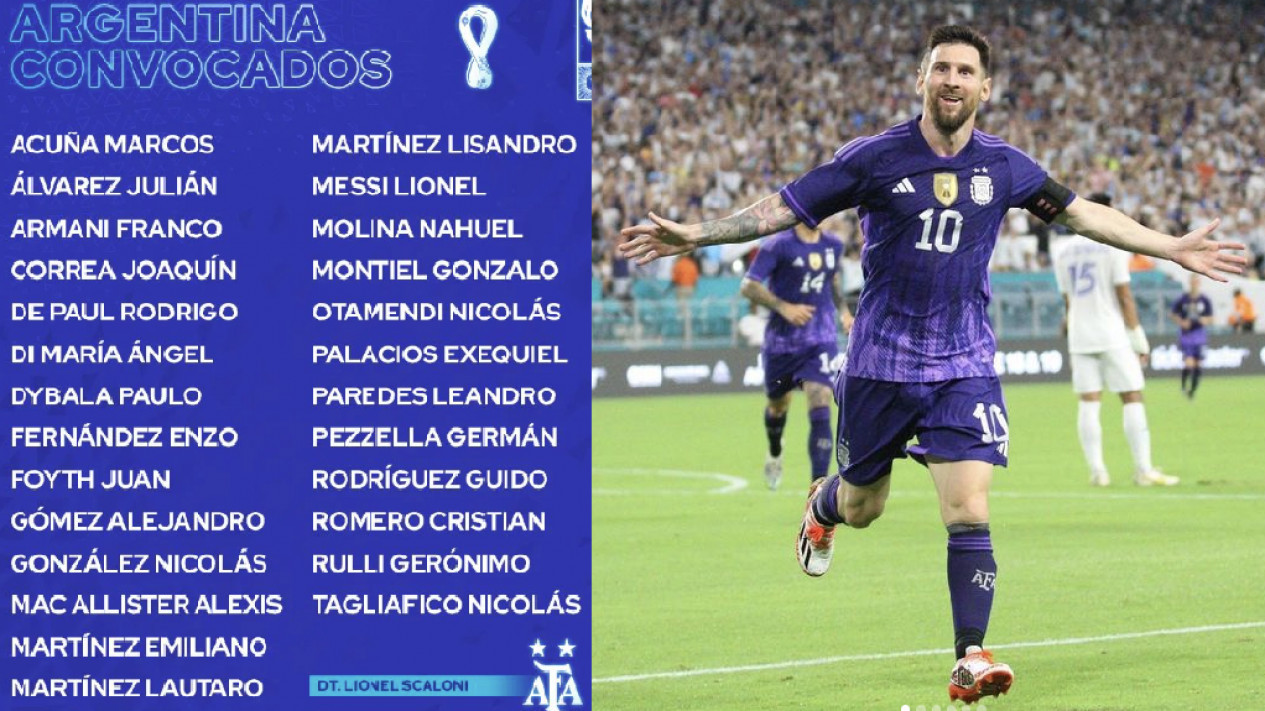Peluang Emas Lionel Messi Jadi Juara, Argentina Kerahkan 26 Pemain ke Piala Dunia 2022
            - galeri foto