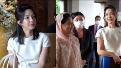 Momen Iriana Jokowi dan Kim Keon Hee Ngeteh Bareng, Istri Presiden Korsel Curi Perhatian Netizen di G20 Bali