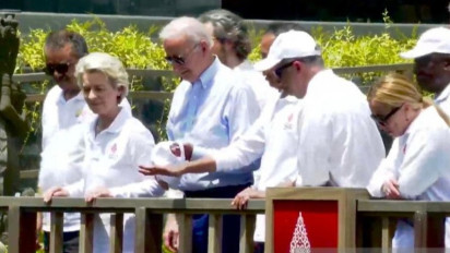 Tampil Beda dari Delegasi Lainnya, Presiden Amerika Joe Biden Akhirnya Terlihat di Tahura Ngurah Rai