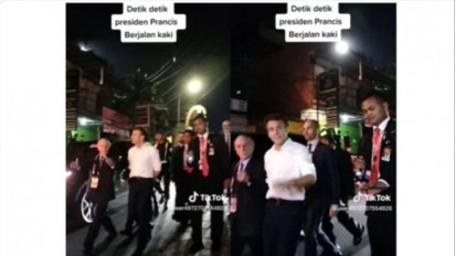 Heboh! Presiden Prancis Emmanuel Marcon Jalan kaki 2 KM Hingga Sapa Warga Bali