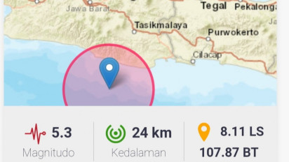 Gempabumi 5,3 Magnitudo yang Mengguncang Pangandaran Dirasakan Warga Cilacap
