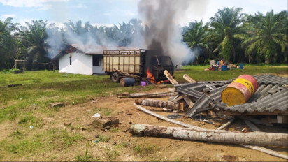 Ratusan Massa dari 5 Kampung di Lampung Tengah Rusak dan Bakar Fasilitas Perusahaan PT Gunung Aji Jaya