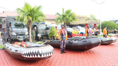 Apel Gabungan Penanggulangan Bencana Polres Karimun, Kendaraan dan Peralatan SAR Dipersiapkan