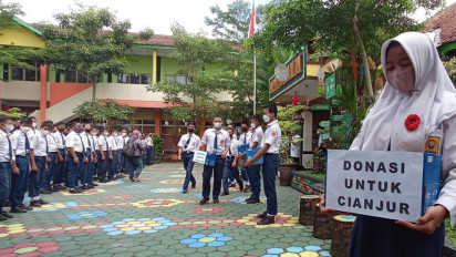 Peduli Sesama, Siswa SMP di Klaten Lakukan Donasi untuk Ringankan Korban Bencana Gempa Bumi di Cianjur