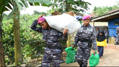 Prajurit TNI Angkatan Laut Terus Dikerahkan Untuk Membantu Korban Gempa Bumi Magnitudo 5,6 di Cianjur Jawa Barat