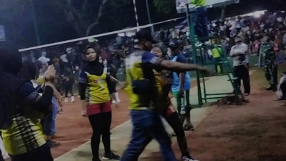 Final Turnamen Bola Voli Dandim Cup 2022 di Pamekasan Ricuh Hingga Saling Dorong
