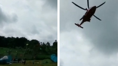 Viral! Helikopter Bagikan Bantuan untuk Korban Gempa Cianjur, Tenda Pengungsi Terbang Tersapu Angin