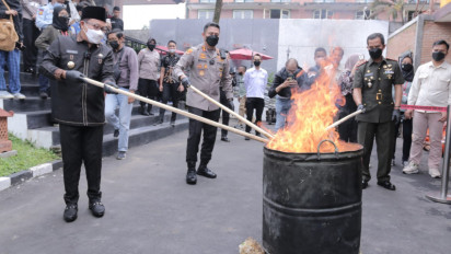 War On Drugs, Polresta Malang Kota Musnahkan Barang Bukti Narkoba