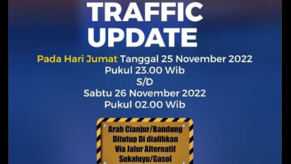 Jalan Arah Cianjur/Bandung Ditutup Sementara, Ini Jalur Alternatifnya