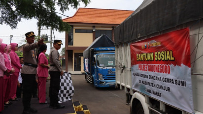 Peduli Korban Gempa Bumi di Cianjur, Polres Bojonegoro Kirimkan Bantuan