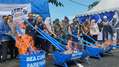 Jutaan Batang Rokok Illegal Senilai Rp1,5 Miliar Dimusnahkan Bea Cukai Parepare