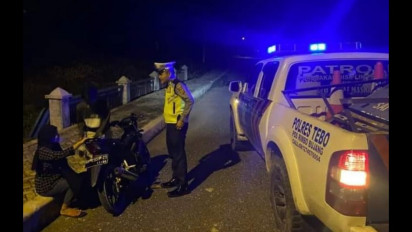 Cegah Aksi Balap Liar, Polantas Polres Tebo Gelar Patroli Malam