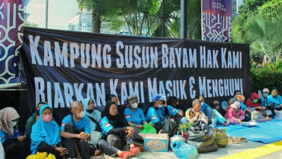 Bangun Tenda Depan Balai Kota DKI Jakarta, Warga Kampung Bayam Protes Harga Sewa yang Tinggi