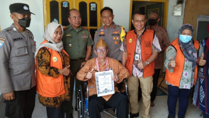 Peduli Veteran, Polsek Tegalsari bersama Tiga Pilar Gelar Bansos untuk Mantan Pejuang