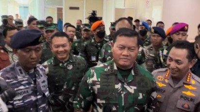 KSAL Yudo Margono Tiba di Gedung DPR untuk Jalani Uji Kelayakan Calon Panglima