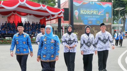 Hari Guru Nasional dan Hari KORPRI, Gubernur Khofifah Tekankan Penguatan Karakter IKI (Inisiatif, Kolaborasi, Inovasi)