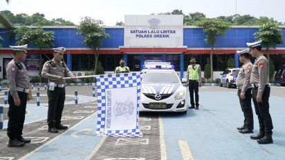 Bentuk Kepedulian kepada Saudara Terdampak APG Gunung Semeru, Polantas Gresik Kirim Bantuan Sosial