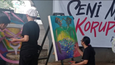 Cara Unik Merayakan Hari Antikorupsi, Seniman Makassar Ung kap Ekspresi Lewat Lukisan