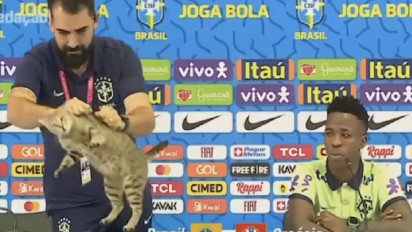 Kucing Selingi Jumpa Pers Brasil Menjelang Lawan Kroasia, Pertanda Apa di Piala Dunia?