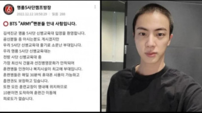 Jin BTS Mulai Wamil Hari Ini, Kamo Pelatihan Militer Tulis Pernyataan untuk ARMY