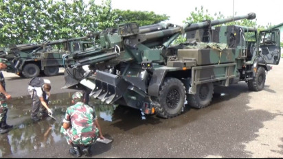 Perkuat Pertahanan NKRI, Meriam Caesar 155 Milik Yonarmed 12 Kostrad Ngawi Kembali Diupgrade Kecanggihannya