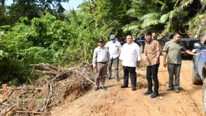 Bupati Tapanuli Selatan Dolly Putra Parlindungan Tinjau Sejumlah Titik Longsor di Kecamatan Angkola Selatan Tapsel
