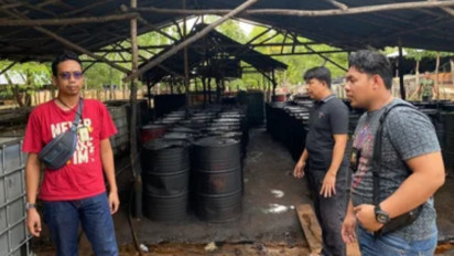 Puluhan Tempat  Penyulingan Minyak Ilegal di Musi Banyuasin di Razia Polisi