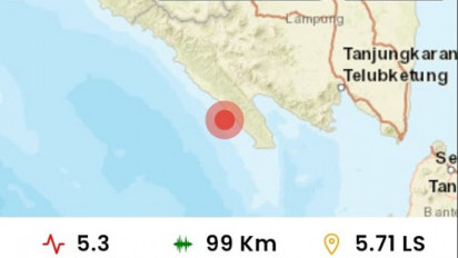 Gempa Magnitudo 5,3 Mengguncang Tanggamus Lampung